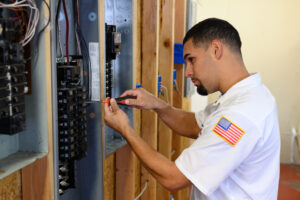 JDV electrician repairs a circuit breaker